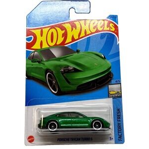 Hot Wheels Porsche Taycan Turbo S 149/250 Factory Fresh 4/5 Green Die-cast 1:64